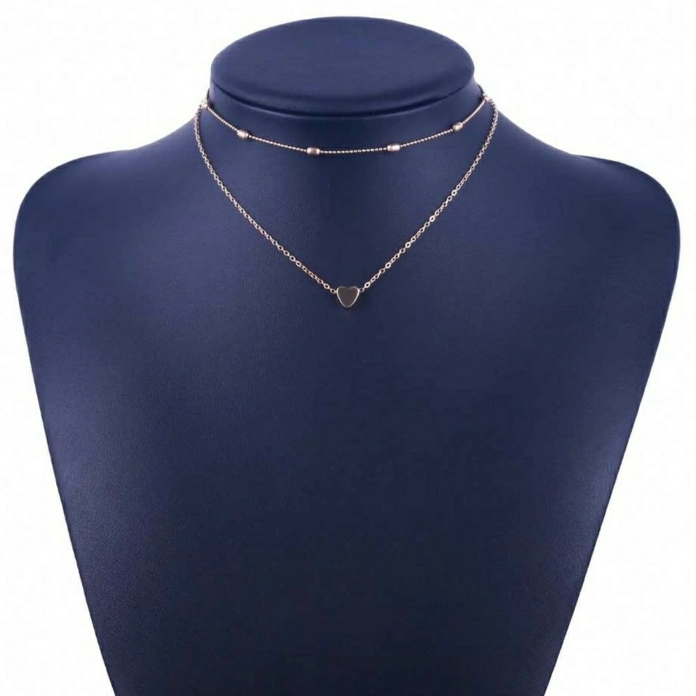 3 for $15💕 Double Heart Layered Choker Necklace - Picture 2 of 3